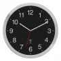TFA Dostmann 60.3545.01 Reloj radiocontrolado analógico XL con marco de metal, Plata, 400 mm
