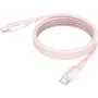 ANSMANN Cable magnético USB-C de silicona 1,2 m Rosa