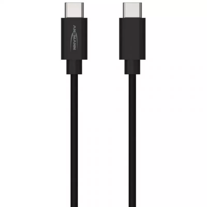ANSMANN Cable de datos y carga USB-C a USB-C 2m Negro 60W PD