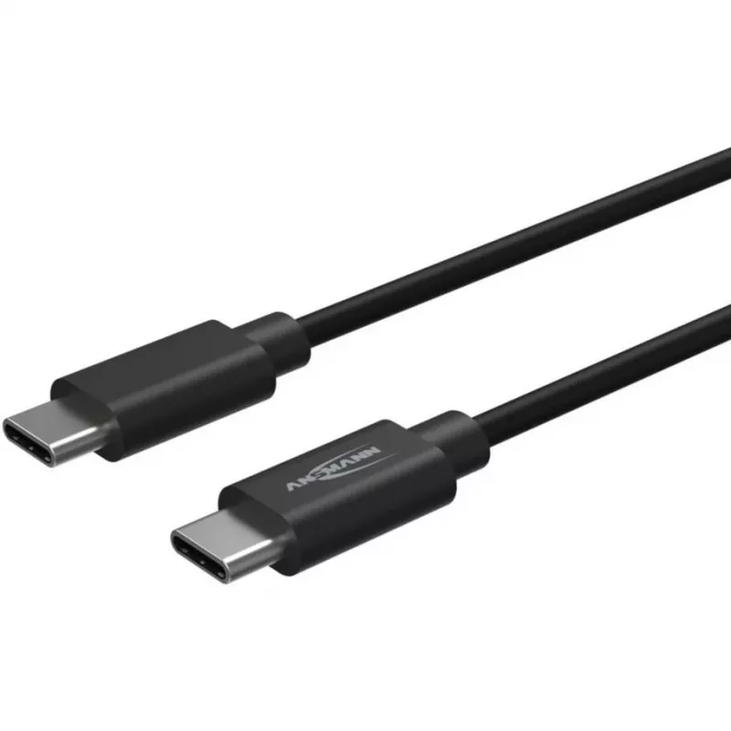 ANSMANN Cable de datos y carga USB-C a USB-C 2m Negro 60W PD