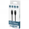 ANSMANN Cable de datos y carga USB-C a USB-C 2m Negro 60W PD