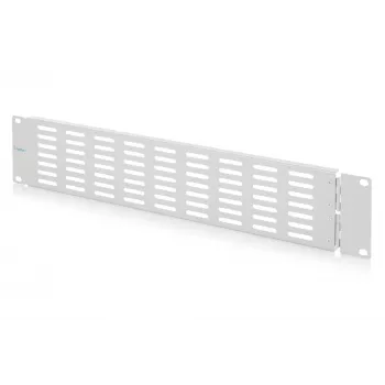 DIGITUS DN-97694 Panel ciego 2U de 19 pulgadas con bisagra y ventilación, Gris