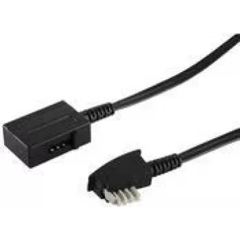 ShiverPeaks 70206-KOMSA Cable alargador TAE-F 6m Negro conector macho a conector hembra redondo