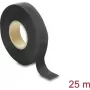 Delock cinta de tela 25 m x 19 mm resistente autoadhesiva negra