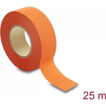 Delock cinta textil adhesiva 25 m x 25 mm, rasgable, autoadhesiva, naranja