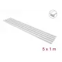 Delock canaleta autoadhesiva para cables con tapa deslizante 15 x 10 mm - 1 m, pack de 5, blanca