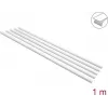 Delock canaleta autoadhesiva para cables con tapa deslizante 20 x 10 mm, 1 m, pack de 5, blanca