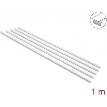 Delock canaleta autoadhesiva para cables con tapa deslizante 20 x 10 mm, 1 m, pack de 5, blanca