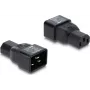 Delock adaptador de red IEC 60320 C20 a C13, conector macho a conector hembra, 10 A, 250 V, recto, negro