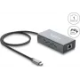Delock adaptador de red USB Type-C Gigabit Ethernet con RJ45 PoE y USB Power Delivery