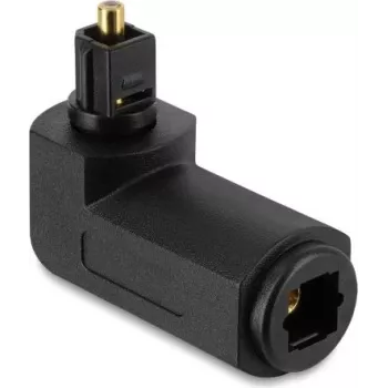 Delock adaptador TOSLINK conector macho a conector hembra, acodado 90°, giratorio 360°