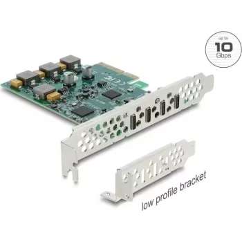 Delock tarjeta PCI Express x4 a 4 x USB Type-C™ 10 Gbps - formato Low Profile