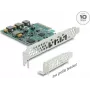 Delock tarjeta PCI Express x4 a 4 x USB Type-C™ 10 Gbps - formato Low Profile