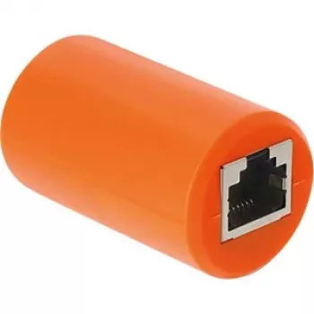 Delock acoplador RJ45 conector hembra a conector hembra Cat.6A apantallado con protección contra sobretensión, naranja