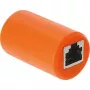 Delock acoplador RJ45 conector hembra a conector hembra Cat.6A apantallado con protección contra sobretensión, naranja
