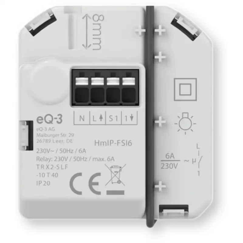 Homematic IP actuador de conmutación empotrable con entrada de pulsador (6 A)