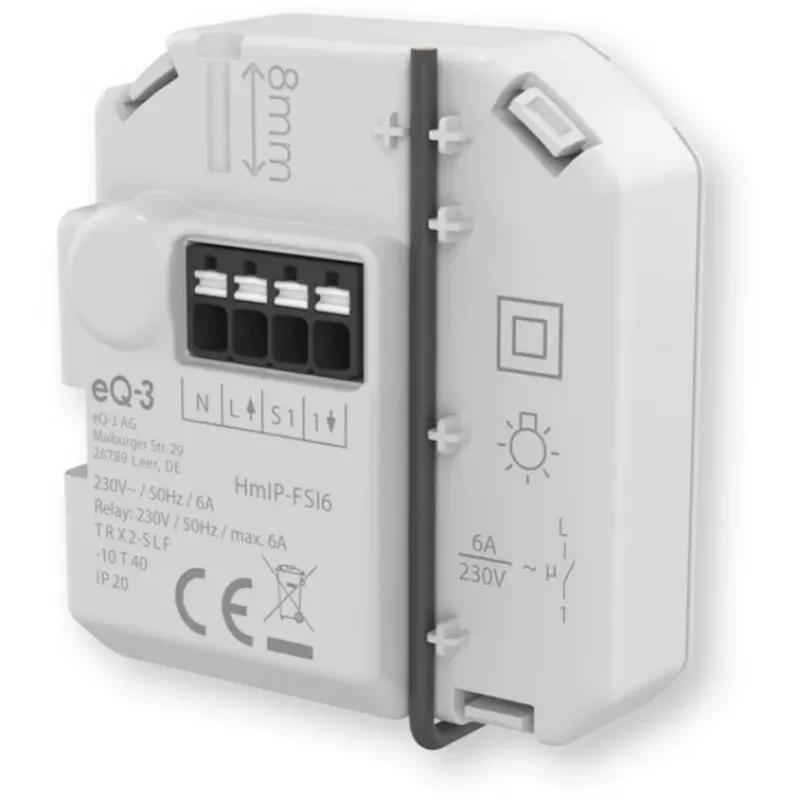 Homematic IP actuador de conmutación empotrable con entrada de pulsador (6 A)