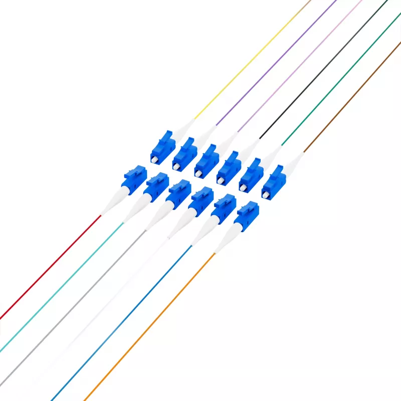 EFB FTTH pigtail LC OS2 G.657.A2 set de 12 colores, 2m, monomodo 9/125µm, resistente a curvaturas, 12 fibras