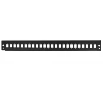 LogiLink FB2401B panel de parcheo de fibra óptica 19 inch 1U 24 puertos placa frontal, negro RAL 9005