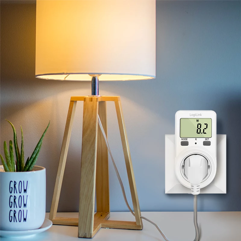 LogiLink medidor de consumo eléctrico, pantalla LCD de 1,5