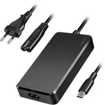 LogiLink fuente de alimentación universal USB-C PD de 65W con cable fijo, negro