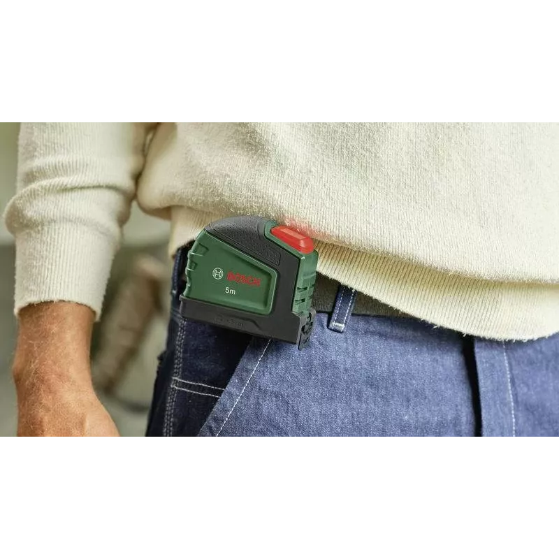 Bosch 1600A03318 cinta métrica de 5m con clip para lápiz (verde/negro)