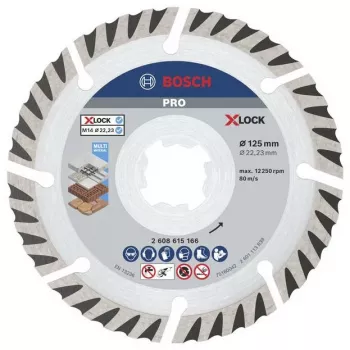 BOSCH POWERTOOLS PRO disco de corte diamantado X-LOCK MultiMaterial, Ø 125 mm (2 unidades, orificio 22,23 mm)