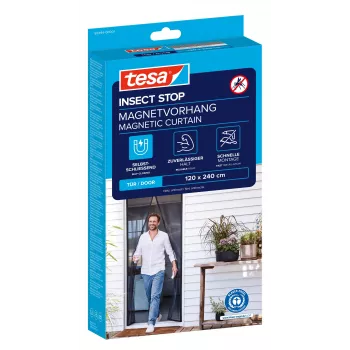tesa Insect Stop mosquitera magnética para puertas antracita 1,2 x 2,4 m