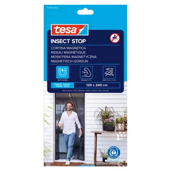tesa Insect Stop mosquitera magnética para puertas antracita 1,2 x 2,4 m