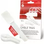 LABEL THE CABLE LTC 2620-10 bridas reutilizables con velcro y etiquetas integradas, blanco, pack de 10