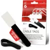 LABEL THE CABLE LTC 2610-30 bridas reutilizables con campo de etiquetado, velcro, negro, pack de 30