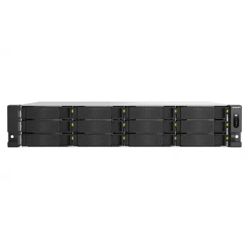 QNAP TS-H1465U-RP-8G NAS para rack 2U de 12 bahías con Intel Xeon D-1622, 16GB DDR4 ECC, 2x 10GbE, fuente de alimentación redundante