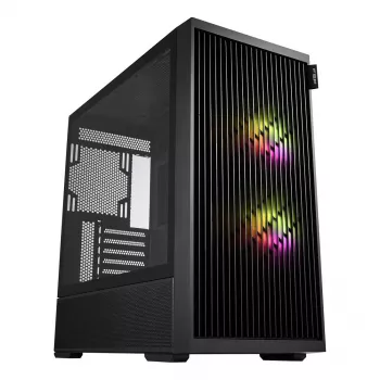 Fortron M330 caja para PC mini-torre con cristal templado, negro