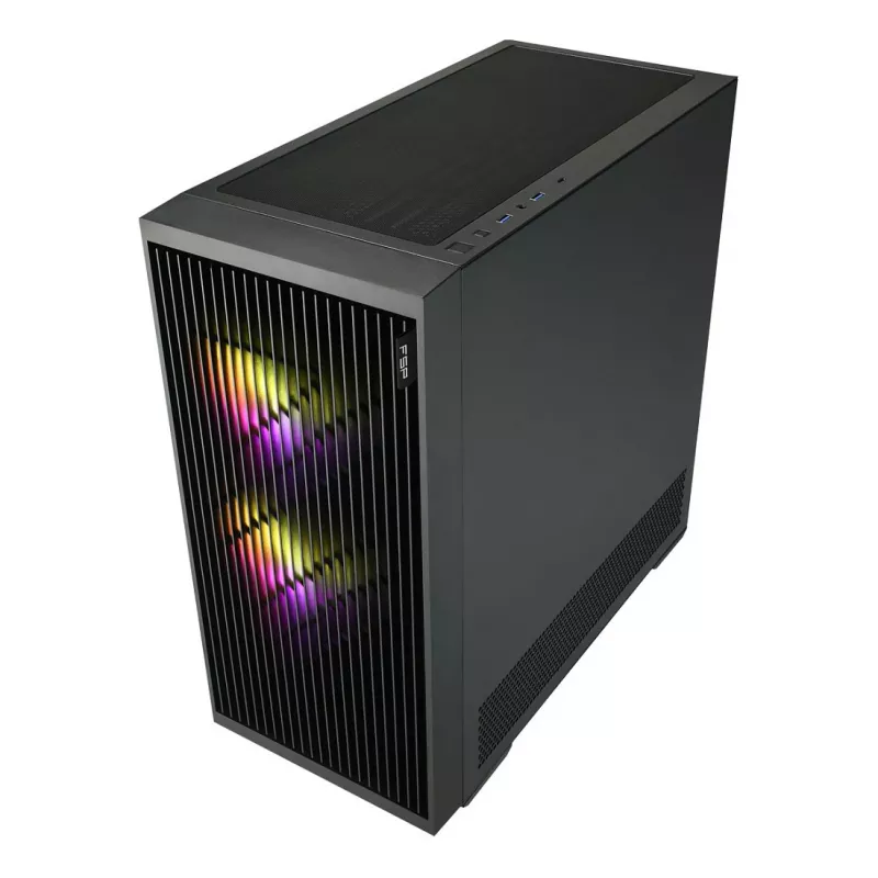 Fortron M330 caja para PC mini-torre con cristal templado, negro