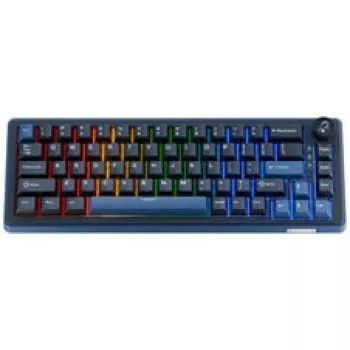 Ducky OK-M 65 teclado gaming mecánico, formato 65%, hot-swappable, retroiluminación RGB, layout ANSI, KTT Baby Blue Switches
