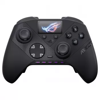 ASUS ROG Raikiri II Pro Mando Gaming para PC - Triple-Mode (USB-C, 2,4 GHz RF, Bluetooth 5.0), pantalla OLED, 4 paletas programables, ESS-DAC, negro