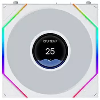 Lian Li UNI FAN TL120 LCD FLEX Wireless ARGB blanco 120 mm Reverse Blade Ventilador de caja