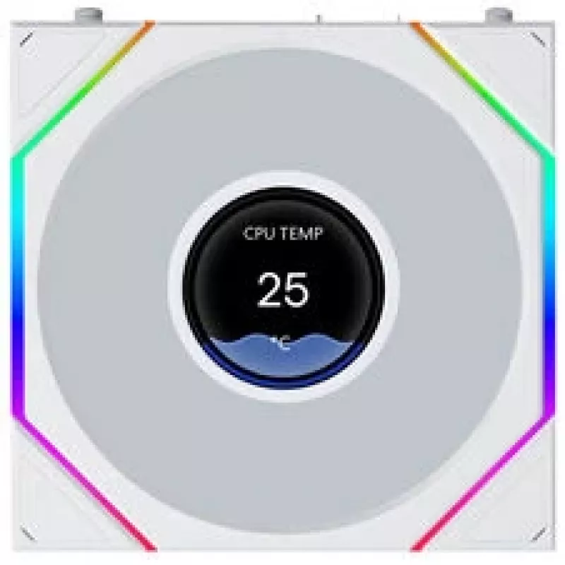 Lian Li UNI FAN TL120 LCD FLEX Wireless ARGB blanco 120 mm Reverse Blade Ventilador de caja