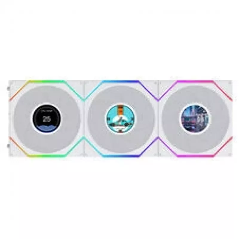 Lian Li UNI FAN TL120 LCD FLEX Wireless ARGB Reverse Pack de 3 blanco 120mm Ventilador de caja