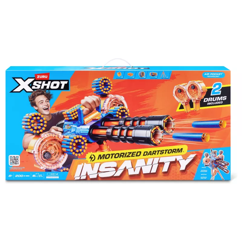 Zuru X-Shot Insanity Series 1 Blaster Dartstorm motorizado