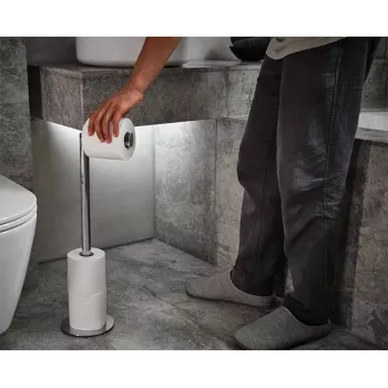 Joseph Joseph EasyStore Luxe Soporte 2 en 1 de acero inoxidable para papel higiénico