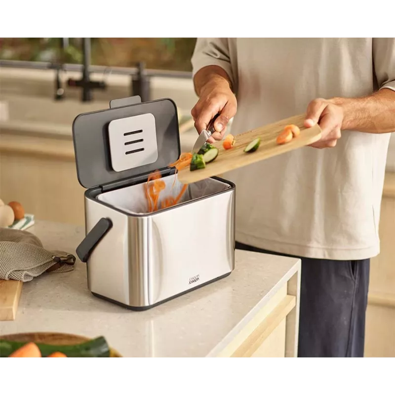 Joseph Joseph Collect Cubo de acero inoxidable para residuos orgánicos de 4L