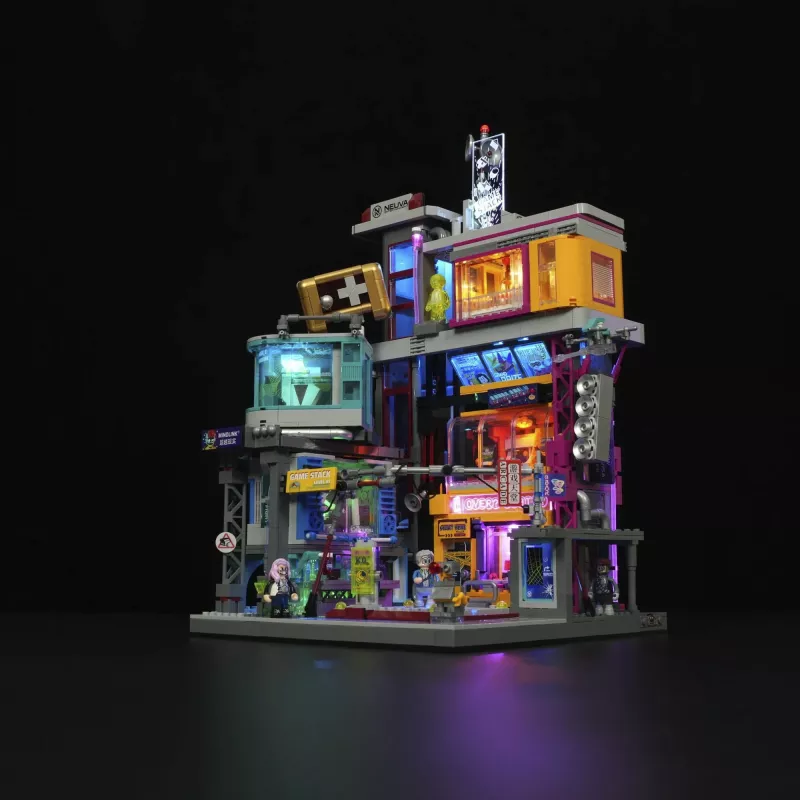 LUMIBRICKS Cyberpunk Neoncity Gamestack Letrero de neón LED