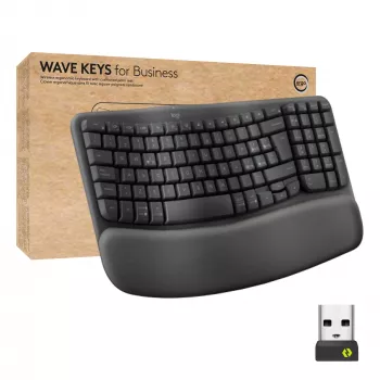 Logitech Ergo Series Wave Keys for Business teclado ergonómico inalámbrico, distribución italiana, grafito