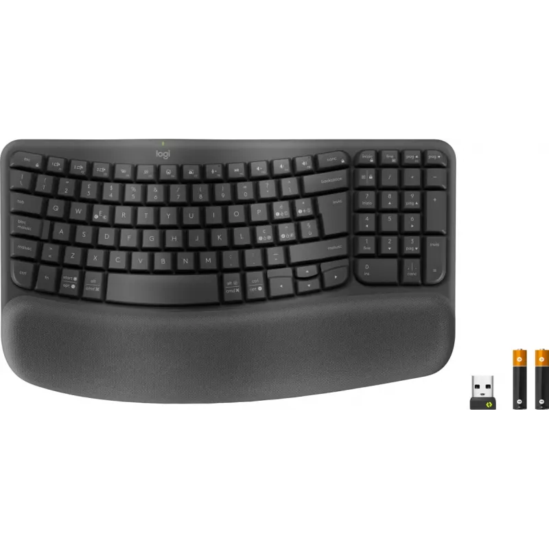 Logitech Ergo Series Wave Keys for Business teclado ergonómico inalámbrico, distribución italiana, grafito