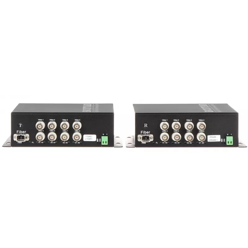 DELTA OVH-8D/SC Convertidor industrial de 8 canales RS-485/422 a fibra óptica monomodo, SC dúplex, 20 km, carril DIN