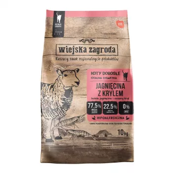WIEJSKA ZAGRODA Cordero con krill Pienso para gatos - 10kg