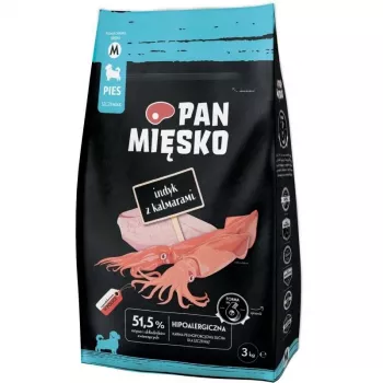 Pan Mięsko Pienso para perros Pavo con sepia para cachorros, croquetas medianas, 3 kg