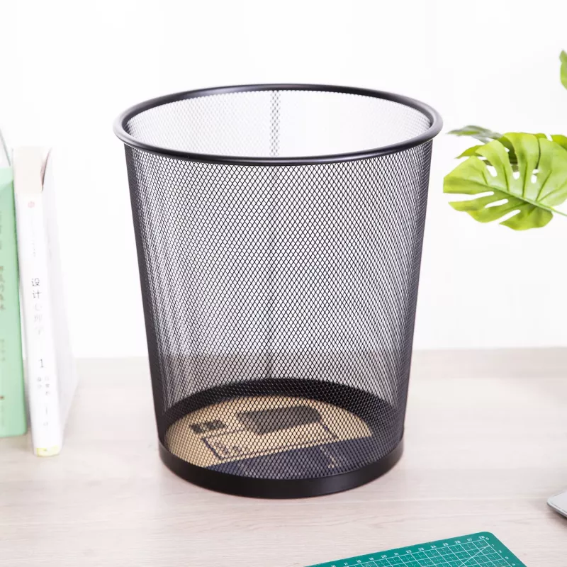 Deli papelera de malla 12L negra