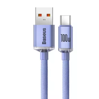 Baseus cable USB-A a USB-C Crystal Shine 100W 2m lila